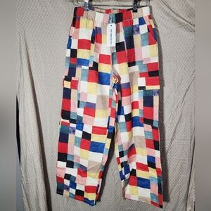 NWT sm wardrobe New York Crazy Clash Colorful Patchwork Wide Leg Women's Small